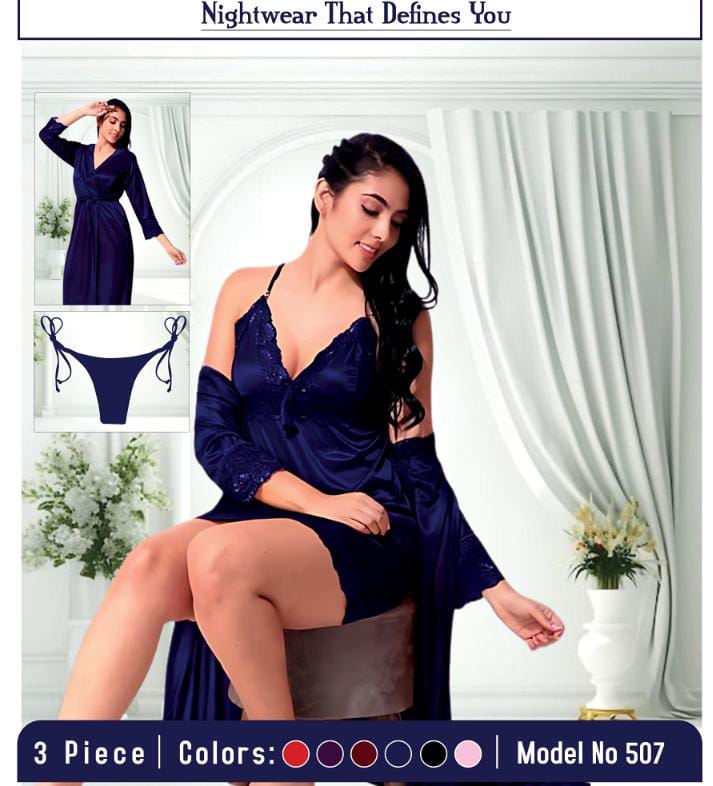 3 PC Night Wear Silk