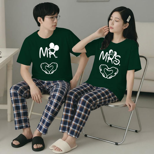 New Couple Night Suit for Men & Women – Soft Cotton Jersey Nightwear