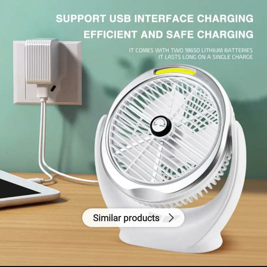 Portable Table Fan with Adjustable Tilt, Powerful Airflow & Compact Design
