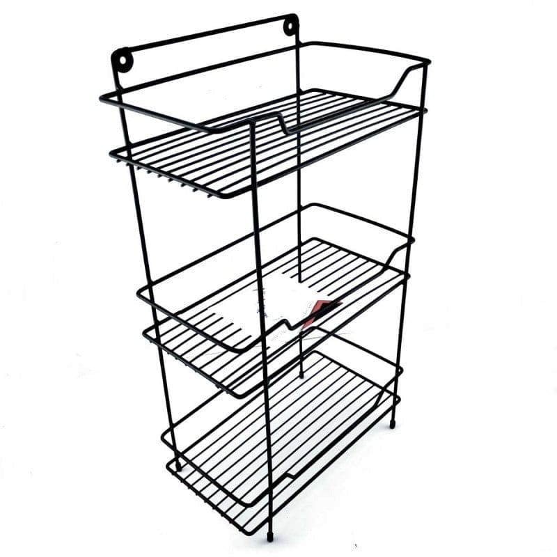 3 Tier Square Storage Organizer Rack | Multipurpose Kitchen & Bathroom Shelf Stand