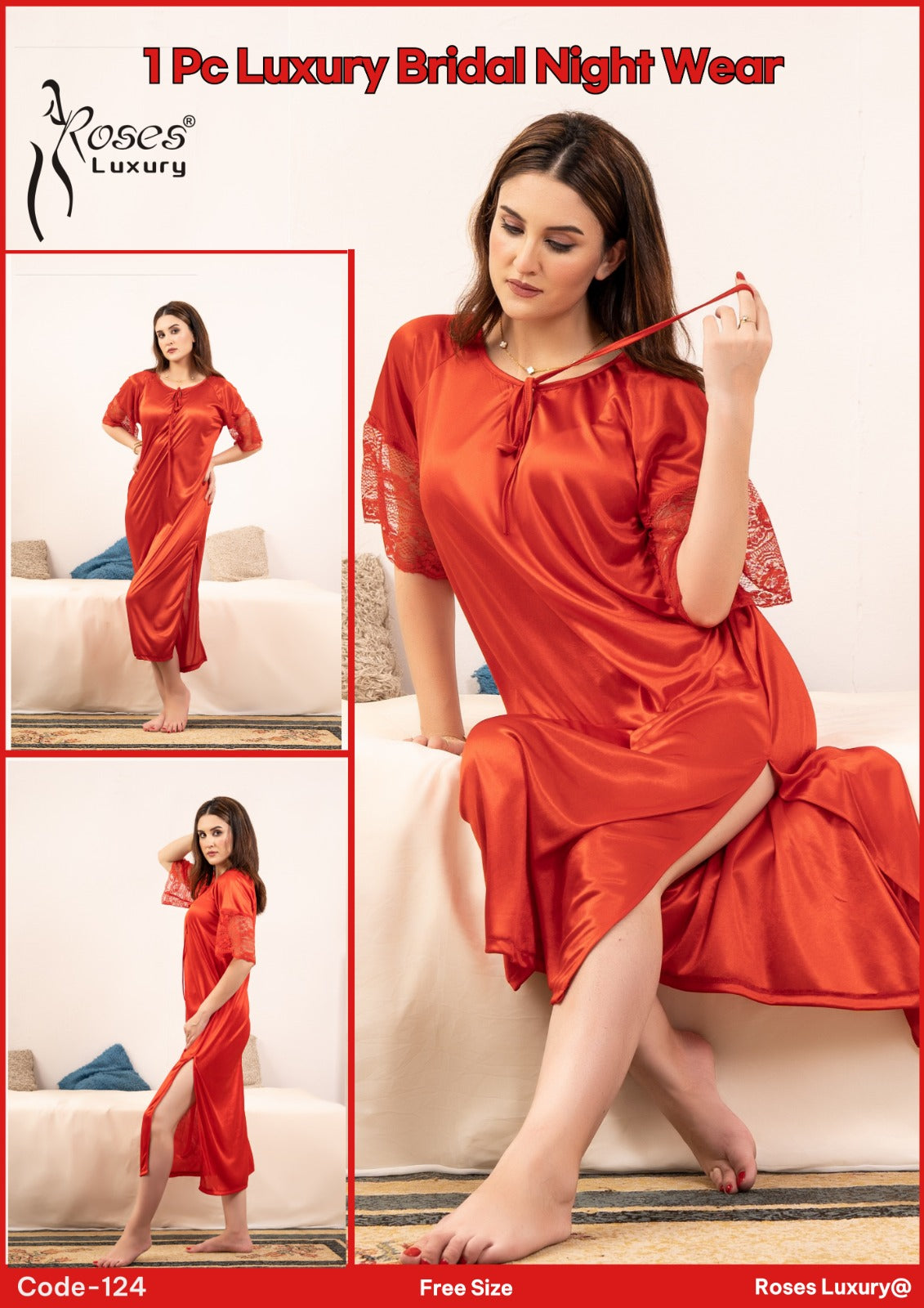 1 PC Roses Luxury Night Wear