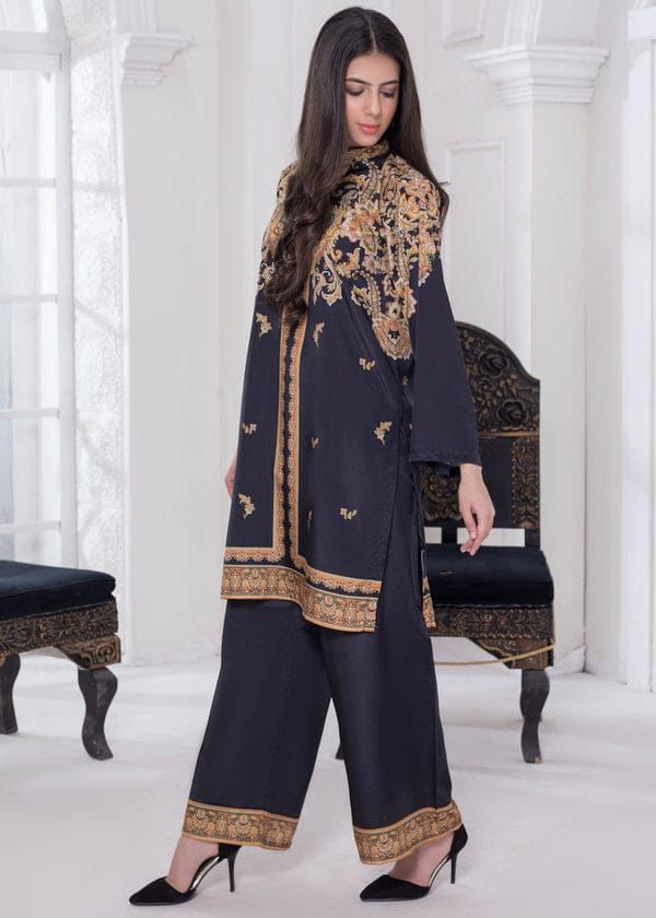 2Pc Swiss Lawn Digital Printed Suit – Stylish Shirt with Bell Bottom Trouser
