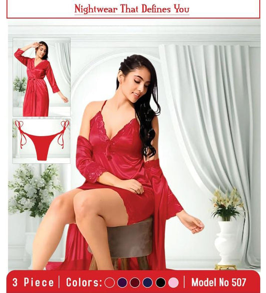 3 PC Night Wear Silk