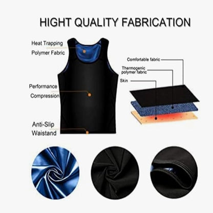 Suana Men Sweat Shaper and Sliming Vest for Weight Loss, Exercises and Fitness Fat Burning Shaper Tummy tucker Shapewear for Men