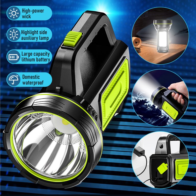 30W LED Solar Rechargeable High Power Torch | 1500M Long Range Searchlight | USB Type-C Charging | 20000mAh Power Bank | Emergency Handheld Flashlight