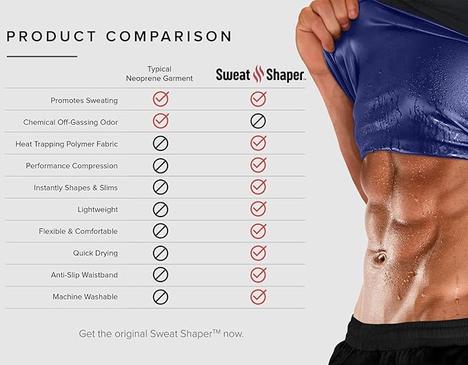 Suana Men Sweat Shaper and Sliming Vest for Weight Loss, Exercises and Fitness Fat Burning Shaper Tummy tucker Shapewear for Men