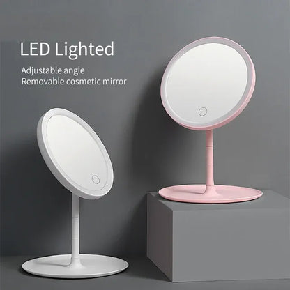 Title: LED Makeup Mirror Rechargeable – Portable Lighted Vanity Mirror with USB Charging