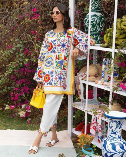 Floral Essence Digital 2Pc Suit | Premium Swiss Lawn Collection