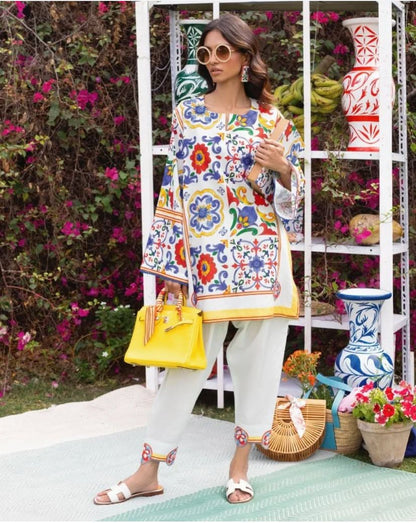 Floral Essence Digital 2Pc Suit | Premium Swiss Lawn Collection