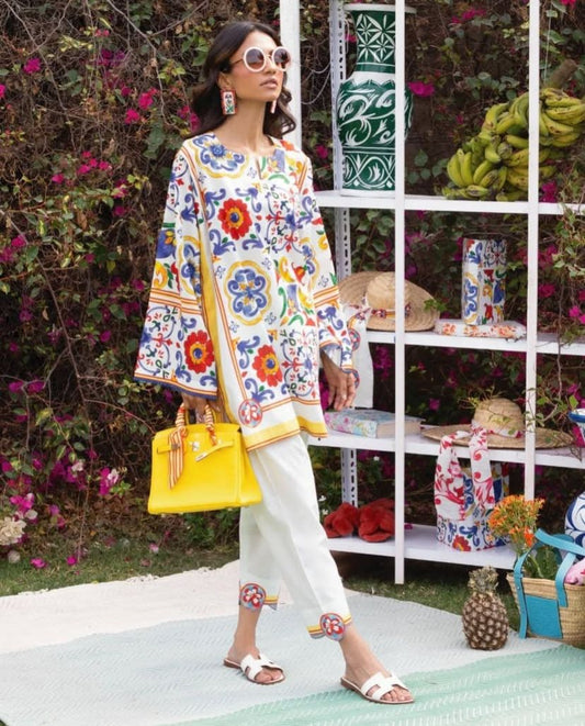 Floral Essence Digital 2Pc Suit | Premium Swiss Lawn Collection
