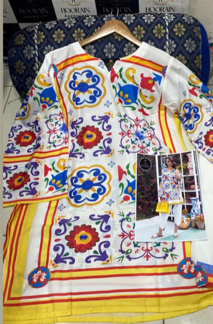 Floral Essence Digital 2Pc Suit | Premium Swiss Lawn Collection