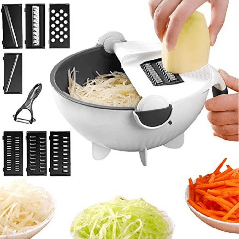 Wet Basket Vegetable Cutter – 2-in-1 Wash, Drain & Slice Kitchen Tool