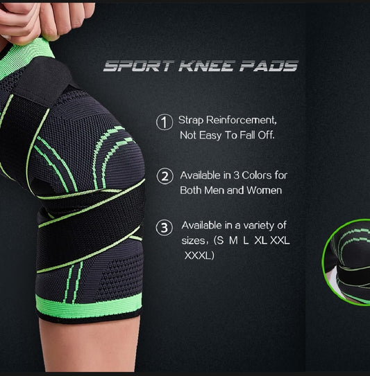 KNEE PROTECTOR SUPPORTER ADJUSTABLE PRESSURIZED COMPRESSION BRACE SLEEVE