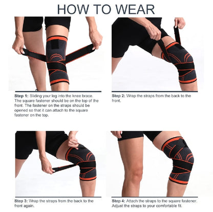 KNEE PROTECTOR SUPPORTER ADJUSTABLE PRESSURIZED COMPRESSION BRACE SLEEVE