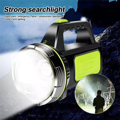 30W LED Solar Rechargeable High Power Torch | 1500M Long Range Searchlight | USB Type-C Charging | 20000mAh Power Bank | Emergency Handheld Flashlight