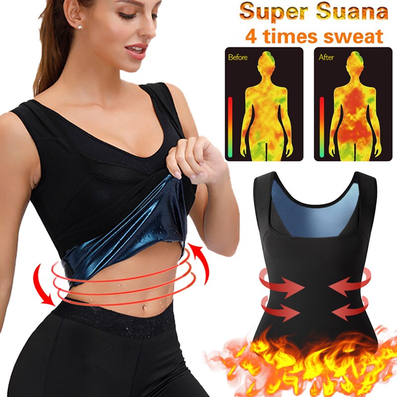 Suana Women Sweat Shaper and Sliming Vest for Weight Loss, Exercises and Fitness Fat Burning Shaper Tummy tucker Shapewear for Women