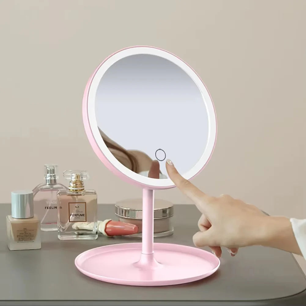 Title: LED Makeup Mirror Rechargeable – Portable Lighted Vanity Mirror with USB Charging