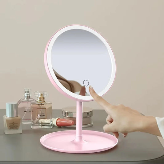 Title: LED Makeup Mirror Rechargeable – Portable Lighted Vanity Mirror with USB Charging
