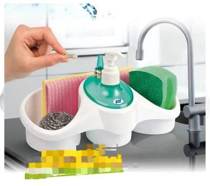 3 In 1 Soap Dispenser And Sponge Holder Kitchen Kit
