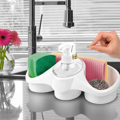 3 In 1 Soap Dispenser And Sponge Holder Kitchen Kit
