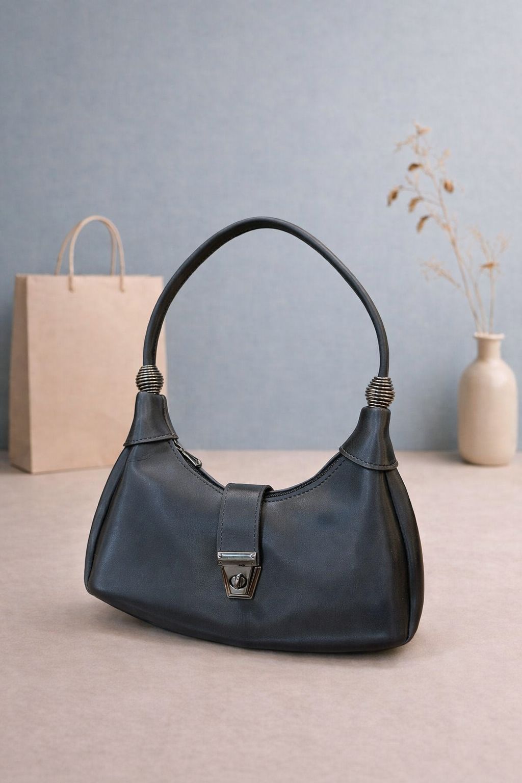 Half Moon Shoulder Bag for Women - Leather Crossbody Purse with Adjustable Strap