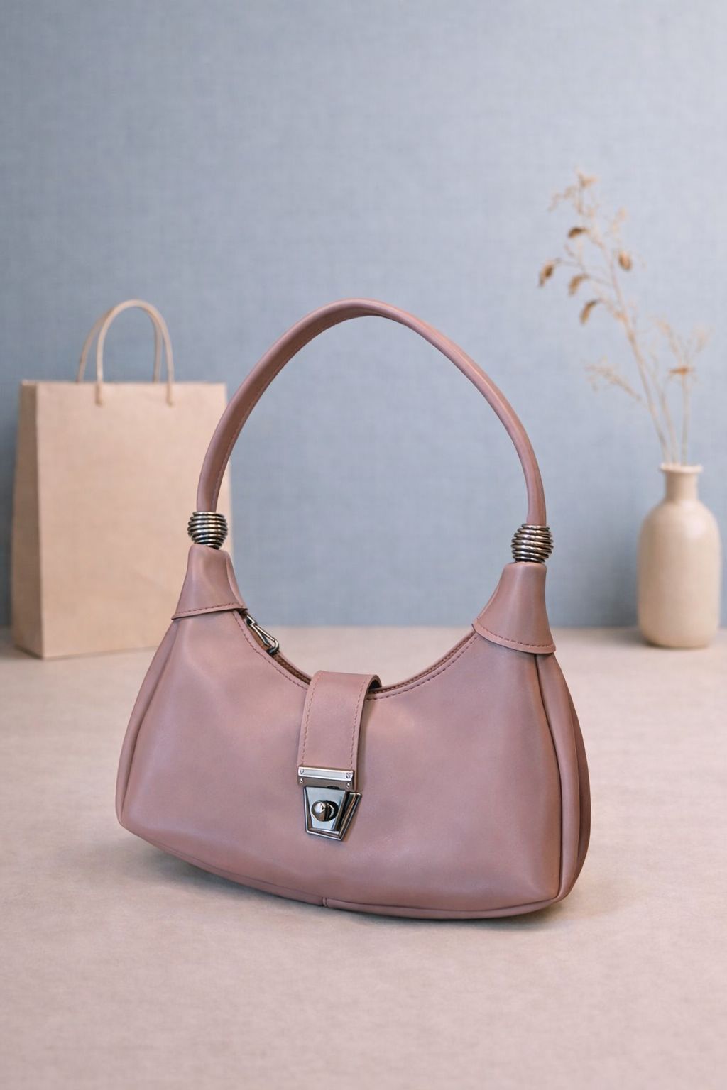 Half Moon Shoulder Bag for Women - Leather Crossbody Purse with Adjustable Strap