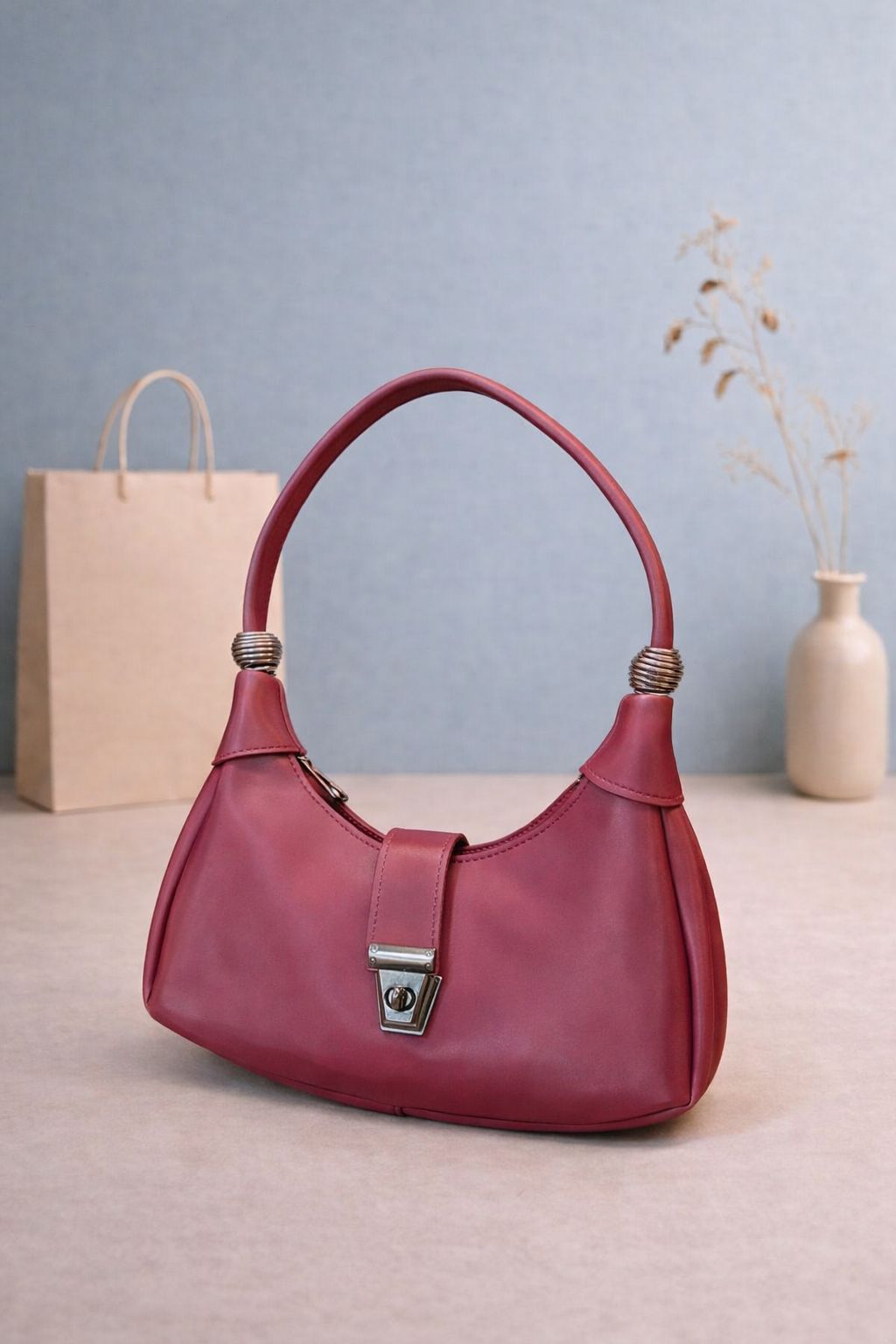 Half Moon Shoulder Bag for Women - Leather Crossbody Purse with Adjustable Strap