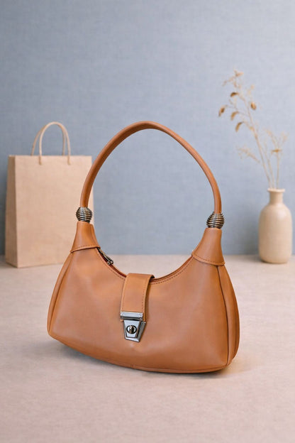 Half Moon Shoulder Bag for Women - Leather Crossbody Purse with Adjustable Strap