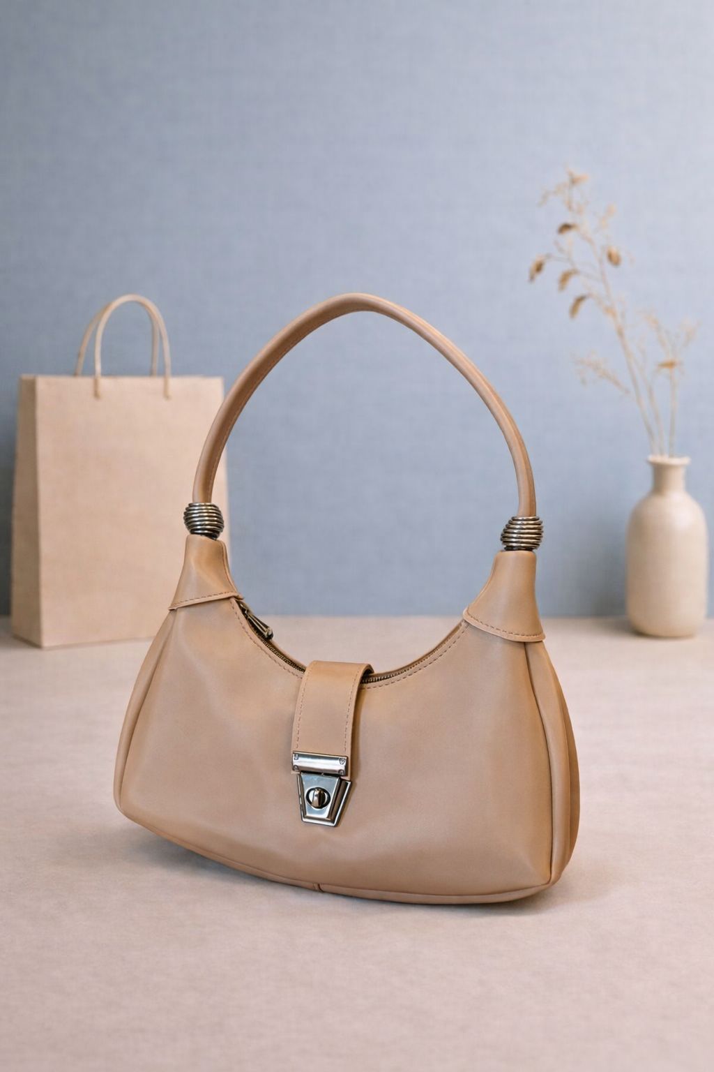 Half Moon Shoulder Bag for Women - Leather Crossbody Purse with Adjustable Strap