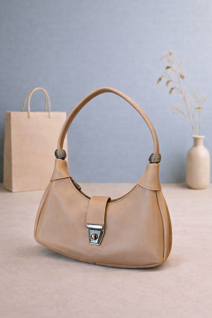 Half Moon Shoulder Bag for Women - Leather Crossbody Purse with Adjustable Strap