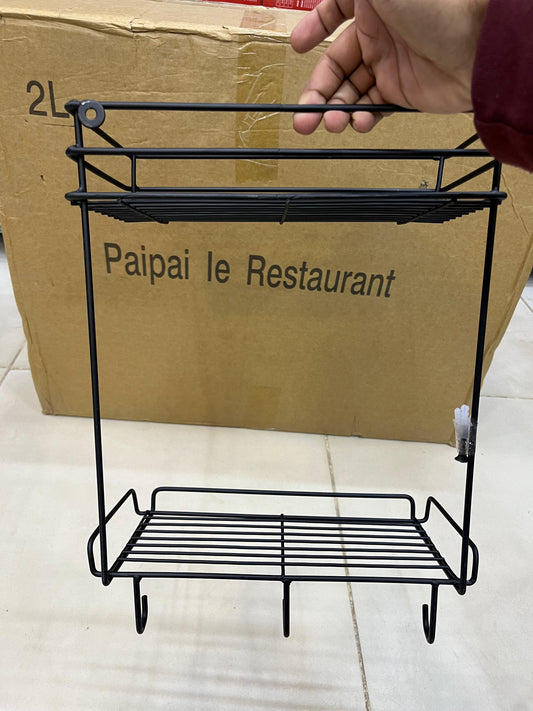 Bathroom & Kitchen Punch Free Corner Shelf | Space Saving Shelf Pakistan