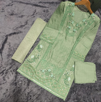 Eid Special Cotton 3PC Suit – Elegant Lounge Collection ✨