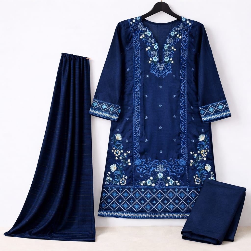 Eid Special Cotton 3PC Suit – Elegant Lounge Collection ✨