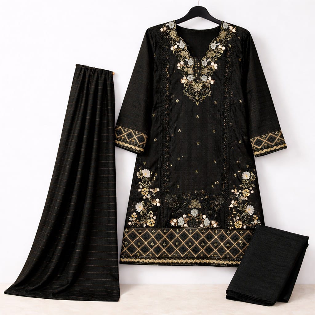Eid Special Cotton 3PC Suit – Elegant Lounge Collection ✨
