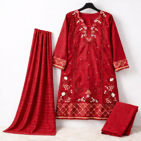 Eid Special Cotton 3PC Suit – Elegant Lounge Collection ✨