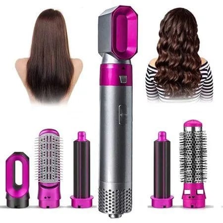 5-in-1 Hair Styler Tool – Hair Dryer, Curler, Straightener & Hot Air Comb Set