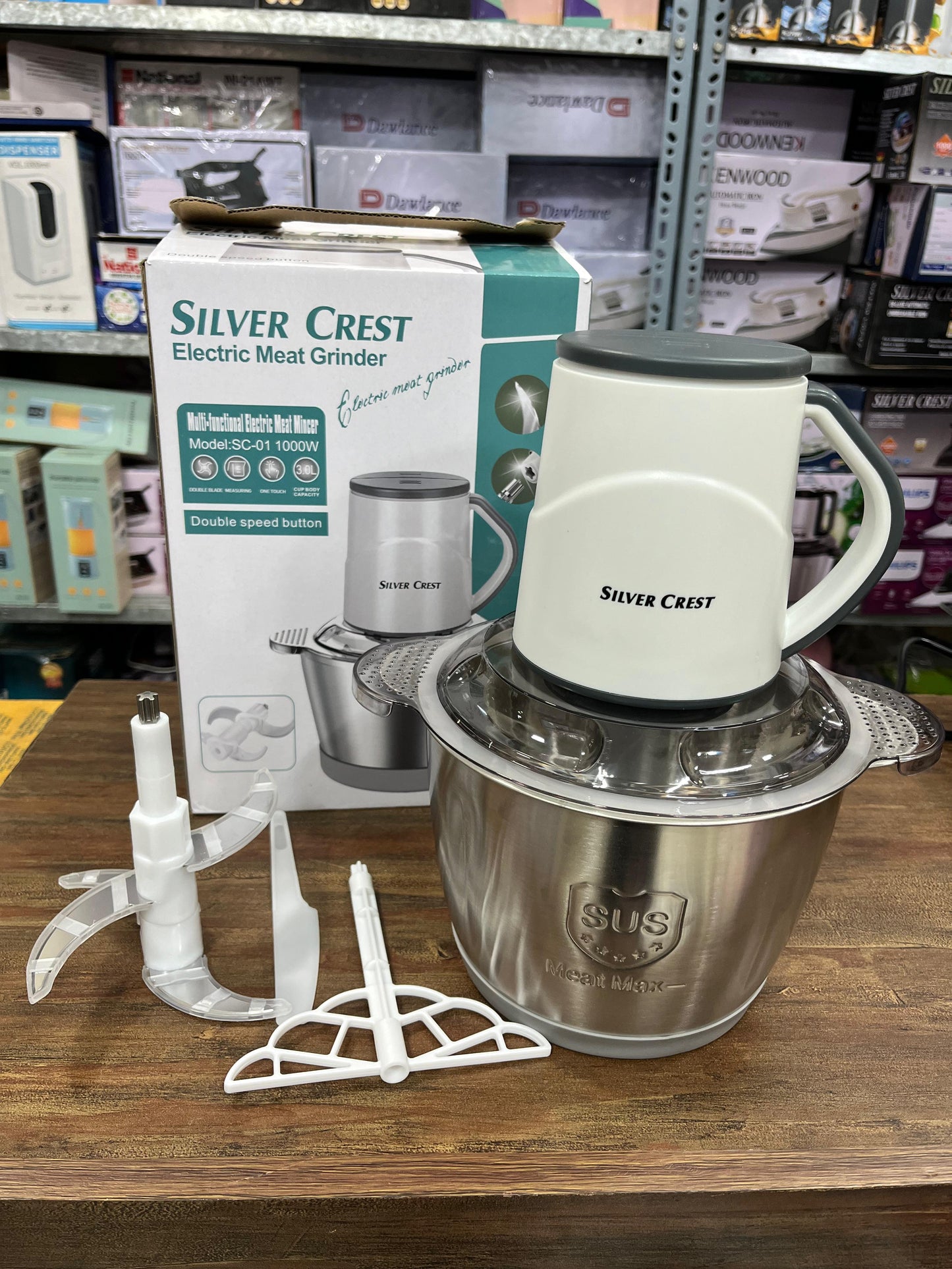 RAF 3L Electric Meat Chopper | 4 Stainless Steel Blades | 2-Speed High Power Food Processor