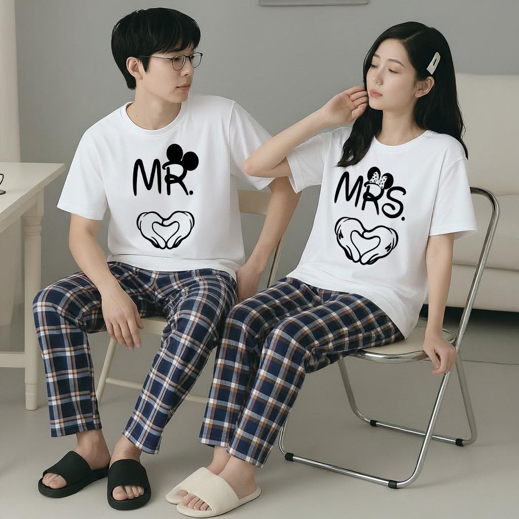 New Couple Night Suit for Men & Women – Soft Cotton Jersey Nightwear