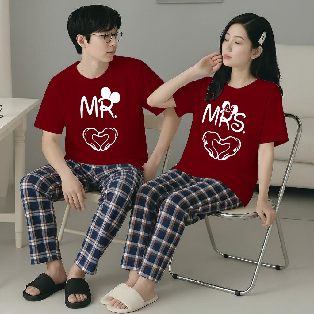New Couple Night Suit for Men & Women – Soft Cotton Jersey Nightwear
