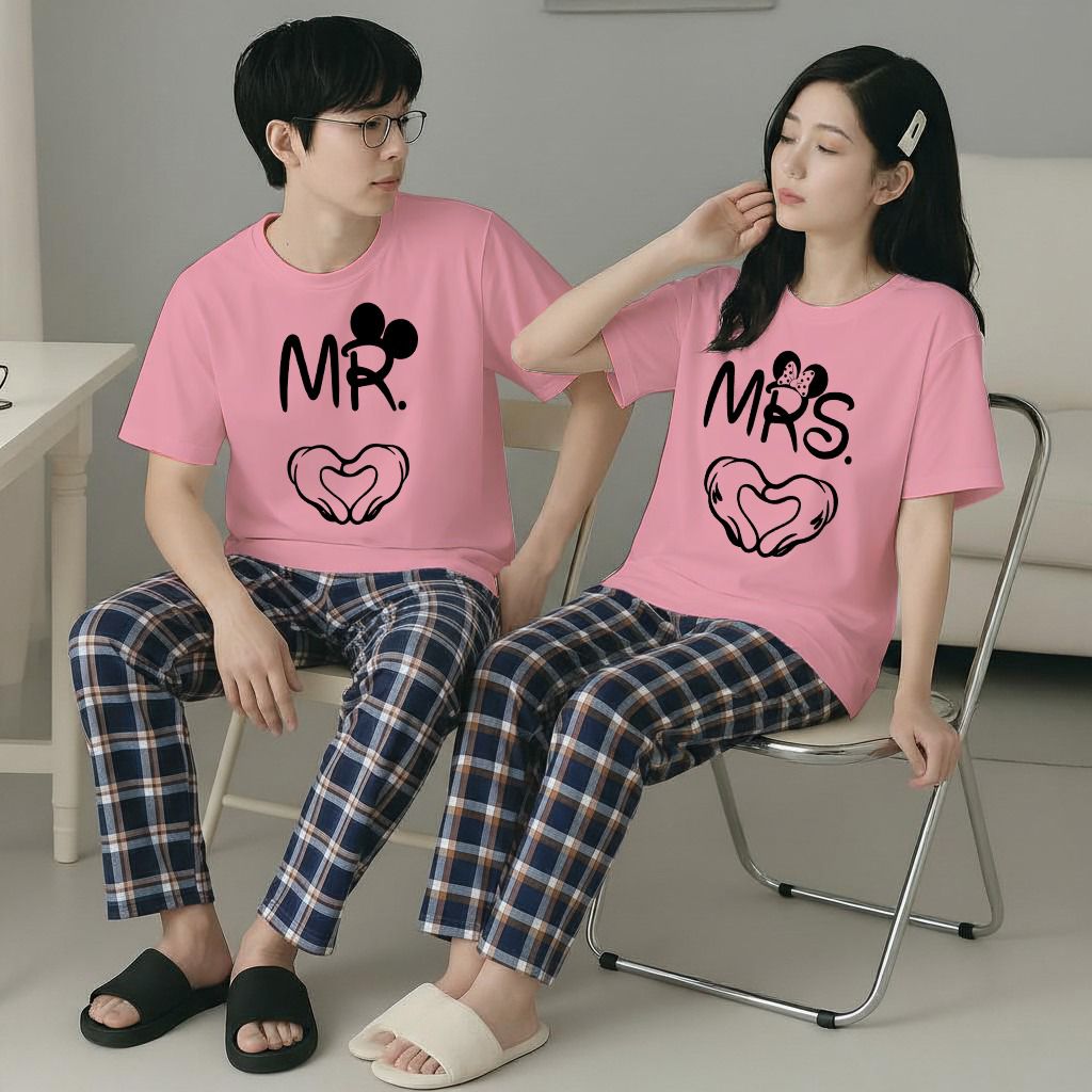New Couple Night Suit for Men & Women – Soft Cotton Jersey Nightwear