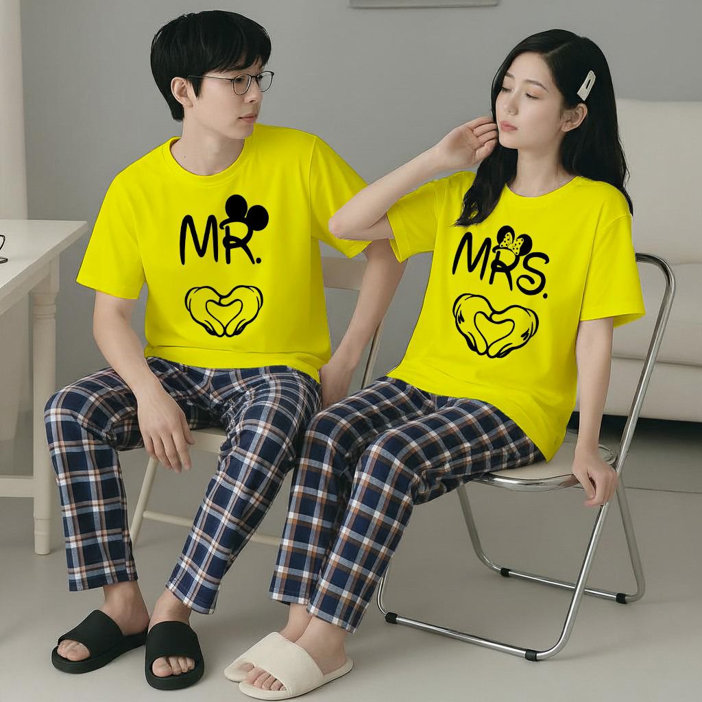 New Couple Night Suit for Men & Women – Soft Cotton Jersey Nightwear