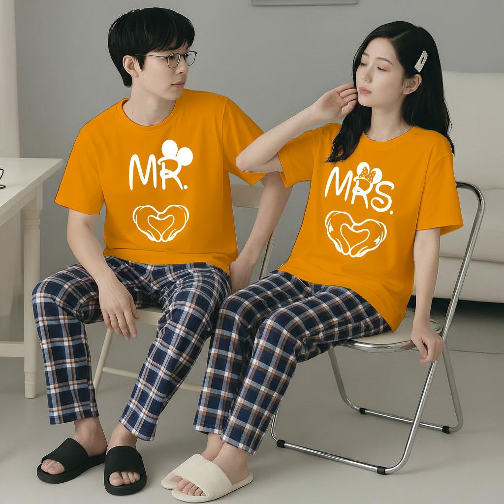 New Couple Night Suit for Men & Women – Soft Cotton Jersey Nightwear