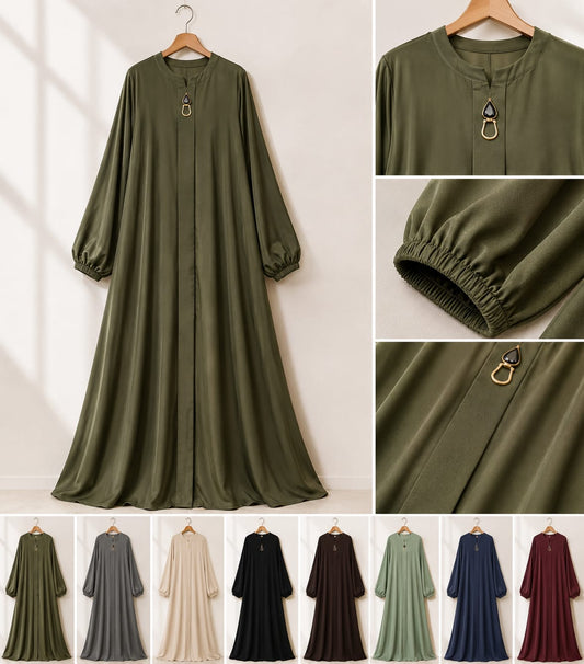 TikTok Fabric Box Plate Maxi Abaya with Fancy Buckle | Premium Modest Wear