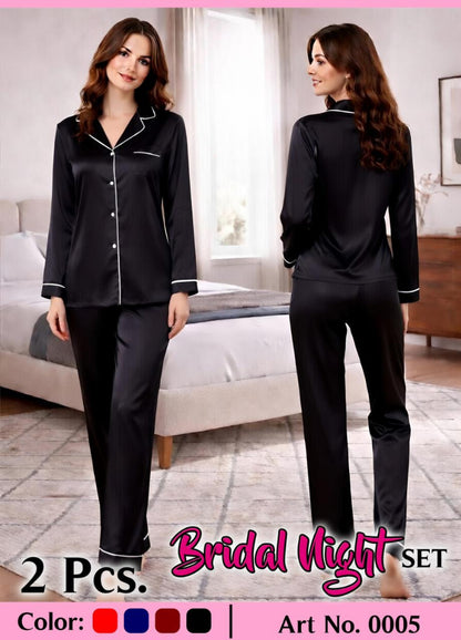 2Pc Bridal Night Wear Set – Soft Polyester Jersey | Shirt & Trouser