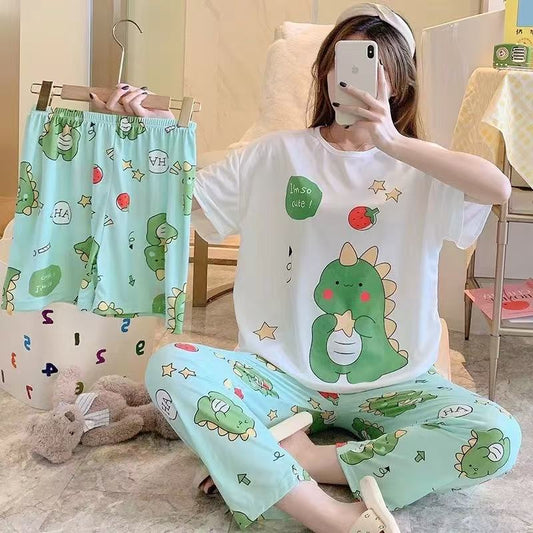 Premium 3-Piece Malai Cotton Nightwear