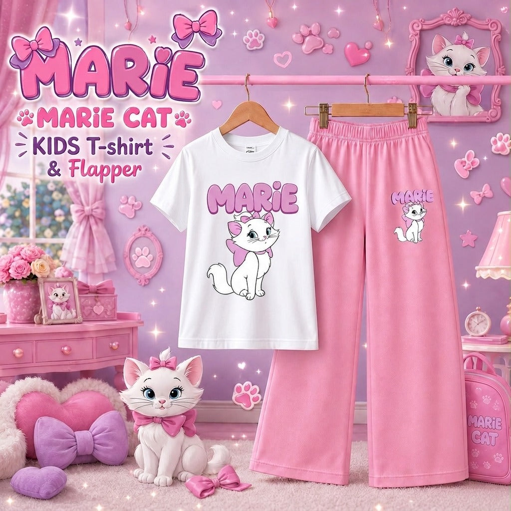 Marie Cat Kids T-Shirt & Trouser Set | Cute & Trendy