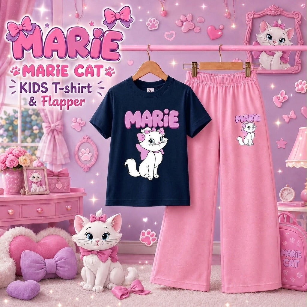 Marie Cat Kids T-Shirt & Trouser Set | Cute & Trendy