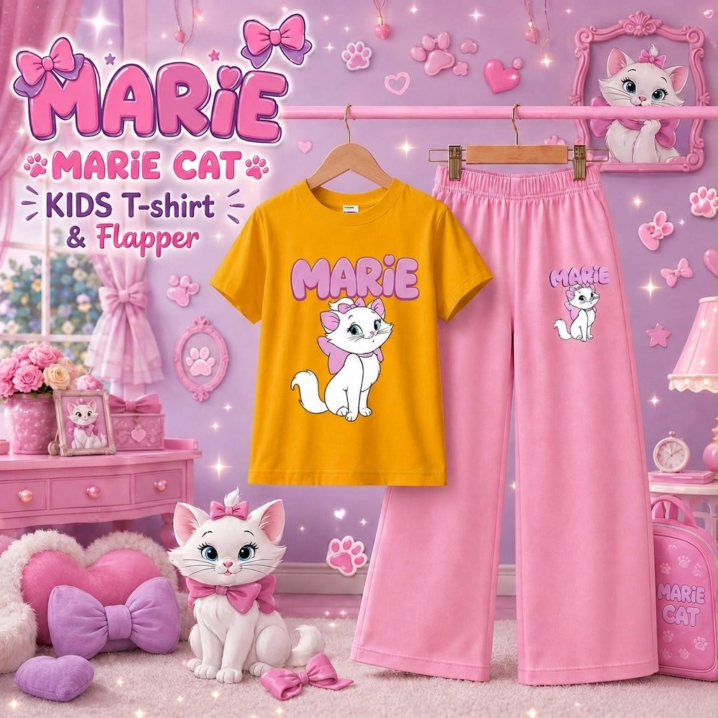 Marie Cat Kids T-Shirt & Trouser Set | Cute & Trendy