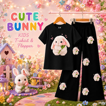 Cute Bunny Kids T-Shirt & Trouser Set | Adorable 2-Piece Outfit