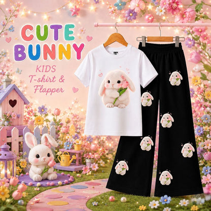 Cute Bunny Kids T-Shirt & Trouser Set | Adorable 2-Piece Outfit